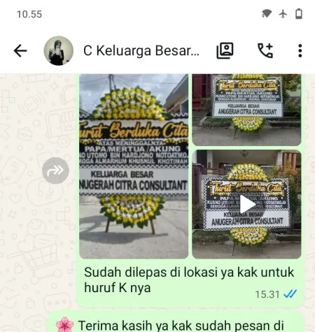 Pengiriman Papan Bunga Duka Dlangu Butuh